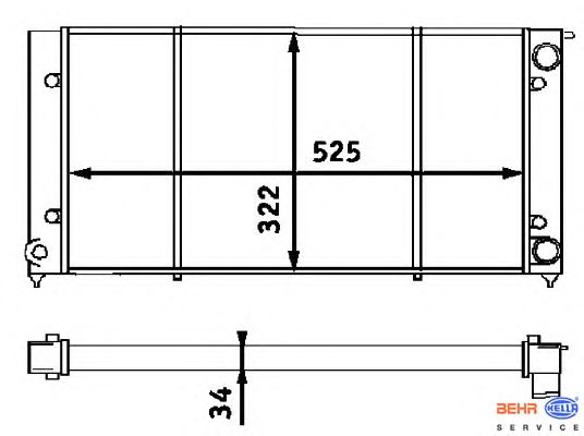 Радиатор охлаждения BEHR HELLA SERVICE 8MK 376 713-301