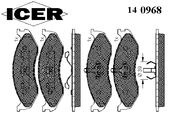 Тормозные колодки ICER 140968