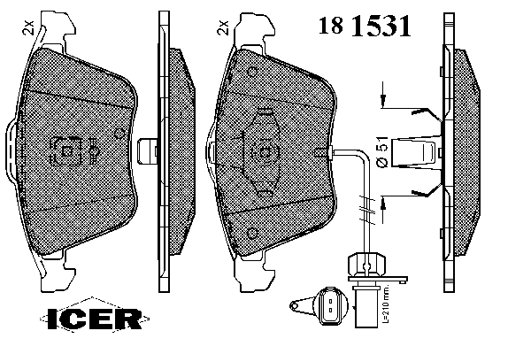 Тормозные колодки ICER 181531