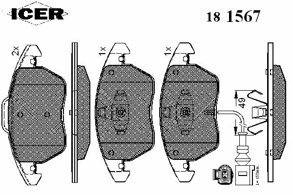 Тормозные колодки ICER 181567