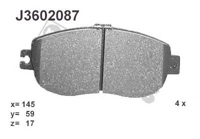 Тормозные колодки NIPPARTS J3602087