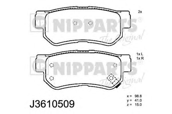 Тормозные колодки NIPPARTS J3610509
