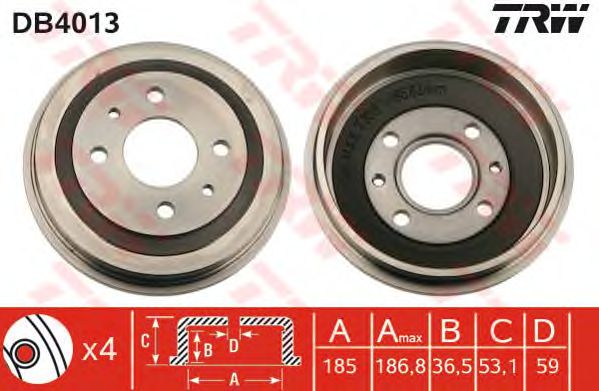 Тормозной барабан TRW DB4013