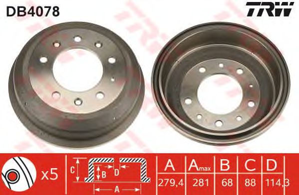 Тормозной барабан TRW DB4078