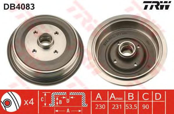 Тормозной барабан TRW DB4083