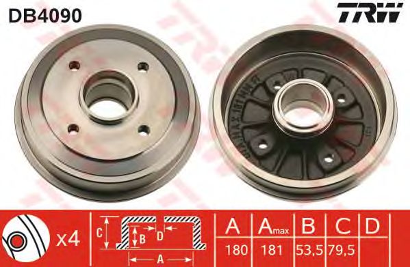 Тормозной барабан TRW DB4090