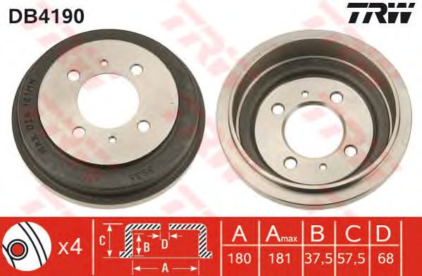 Тормозной барабан TRW DB4190