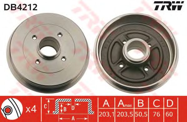 Тормозной барабан TRW DB4212