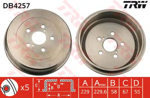 Тормозной барабан TRW DB4257