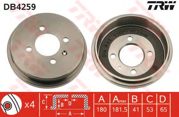 Тормозной барабан TRW DB4259