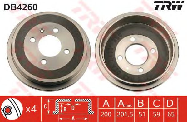 Тормозной барабан TRW DB4260