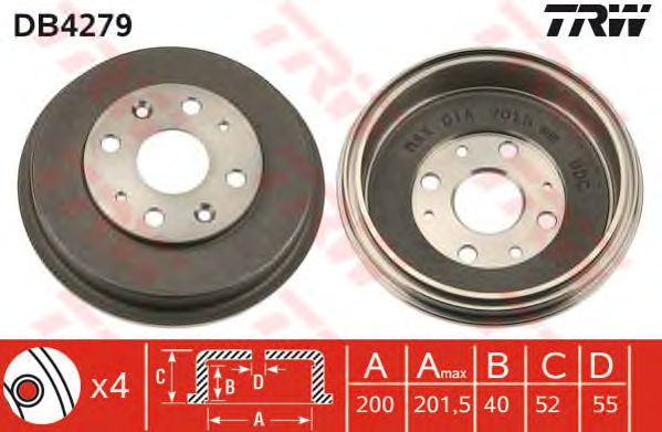 Тормозной барабан TRW DB4279