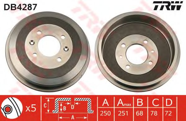 Гальмівний барабан TRW DB4287