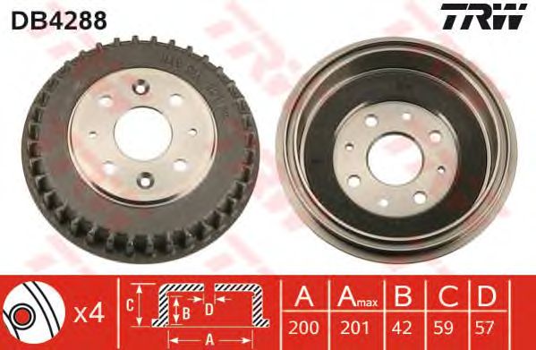 Тормозной барабан TRW DB4288