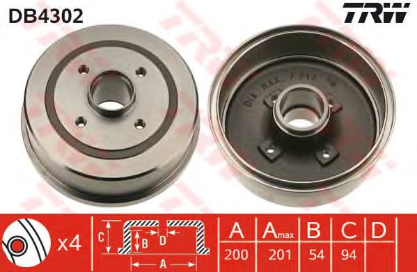 Тормозной барабан TRW DB4302