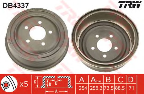 Тормозной барабан TRW DB4337