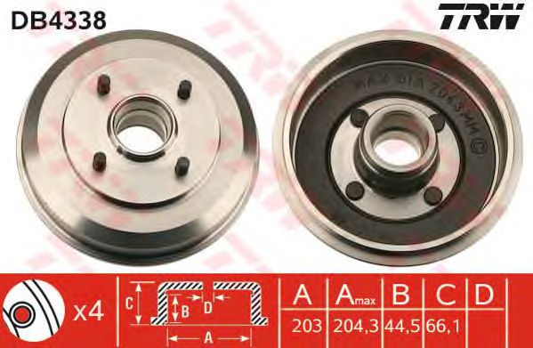 Тормозной барабан TRW DB4338