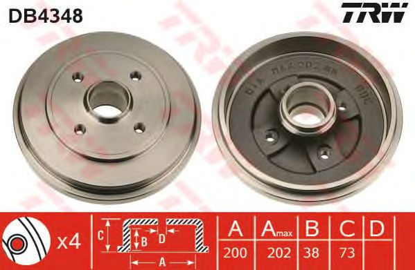 Гальмівний барабан TRW DB4348