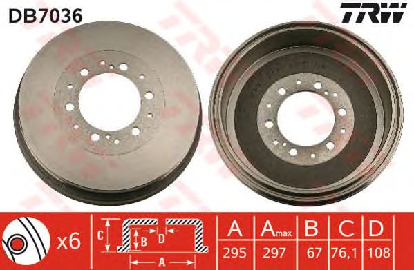 Тормозной барабан TRW DB7036