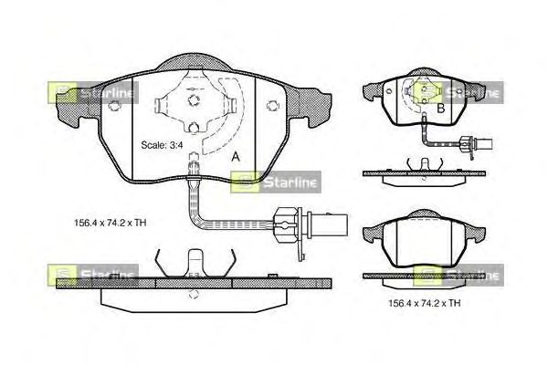 Тормозные колодки STARLINE BD S301