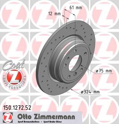 Тормозной диск ZIMMERMANN 150.1272.52