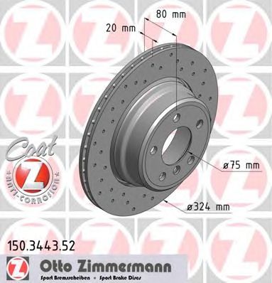Гальмівний диск ZIMMERMANN 150.3443.52