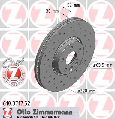 Гальмівний диск ZIMMERMANN 610.3717.52