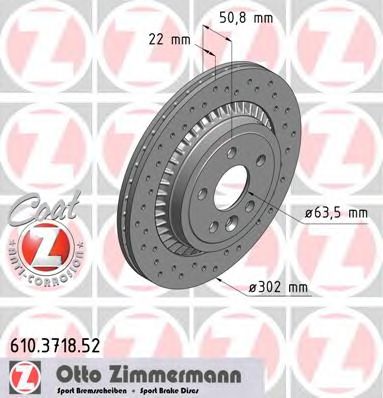 Гальмівний диск ZIMMERMANN 610.3718.52