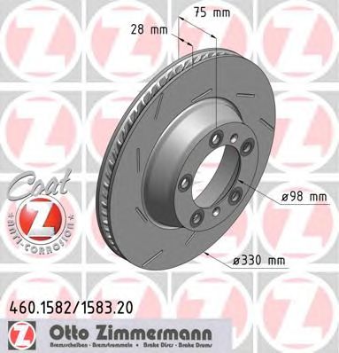 Гальмівний диск ZIMMERMANN 460.1582.20