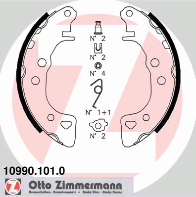Гальмівні колодки ZIMMERMANN 10990.101.0