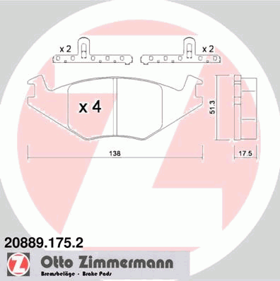 Тормозные колодки ZIMMERMANN 20889.175.2