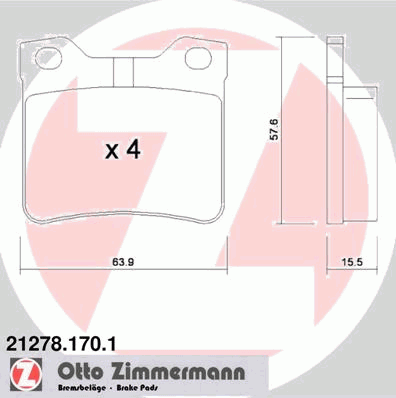 Тормозные колодки ZIMMERMANN 21278.170.1