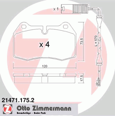 Тормозные колодки ZIMMERMANN 21471.175.2