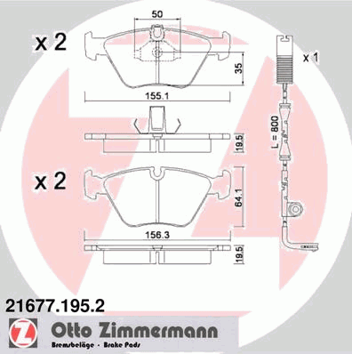 Тормозные колодки ZIMMERMANN 21677.195.2