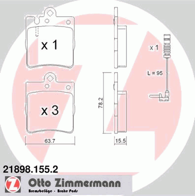 Тормозные колодки ZIMMERMANN 21898.155.2