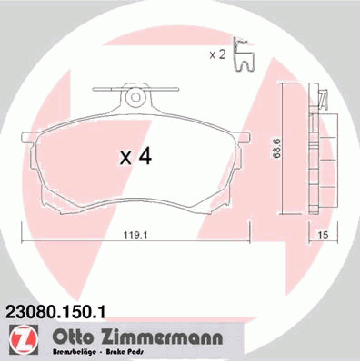 Тормозные колодки ZIMMERMANN 23080.150.1