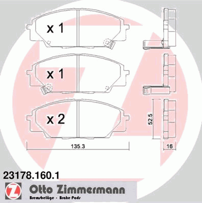 Тормозные колодки ZIMMERMANN 23178.160.1