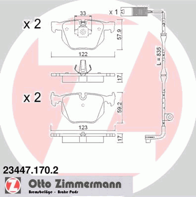 Тормозные колодки ZIMMERMANN 23447.170.2