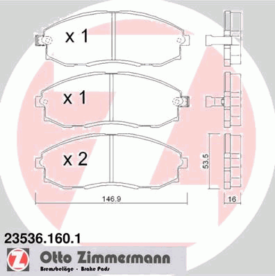 Тормозные колодки ZIMMERMANN 23536.160.1