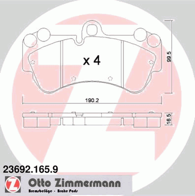 Тормозные колодки ZIMMERMANN 23692.165.9