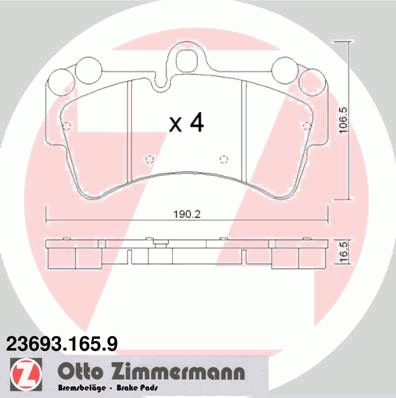 Гальмівні колодки ZIMMERMANN 23693.165.9