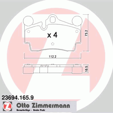Тормозные колодки ZIMMERMANN 23694.165.9