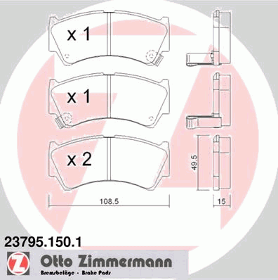 Тормозные колодки ZIMMERMANN 23795.150.1