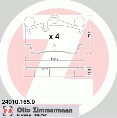 Тормозные колодки ZIMMERMANN 24010.165.9