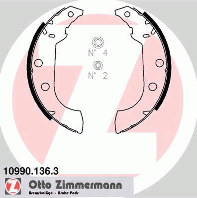 Тормозные колодки ZIMMERMANN 10990.136.3