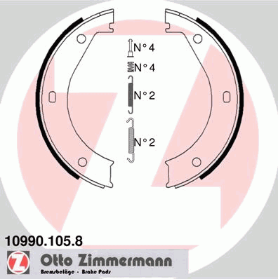 Тормозные колодки ручника ZIMMERMANN 10990.105.8