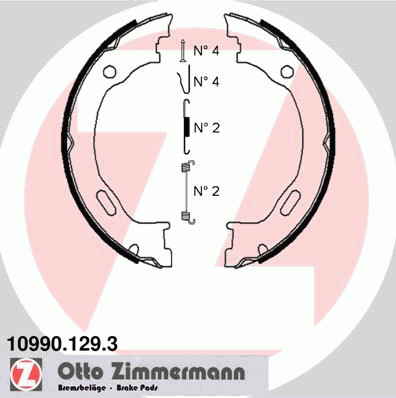 Тормозные колодки ручника ZIMMERMANN 10990.129.3