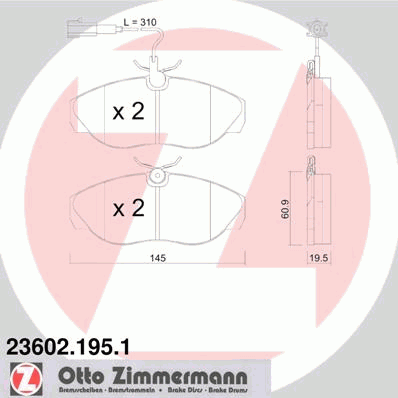 Тормозные колодки ZIMMERMANN 23602.195.1