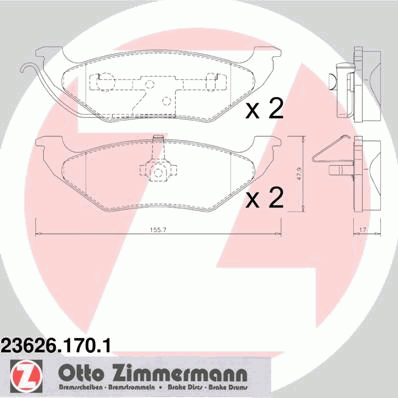 Гальмівні колодки ZIMMERMANN 23626.170.1
