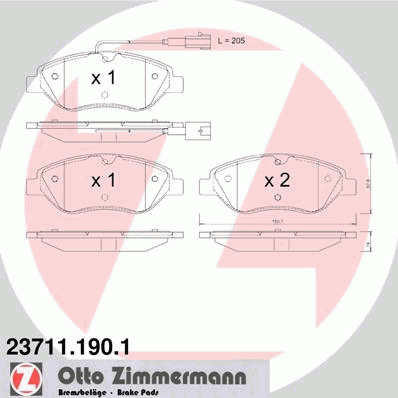 Гальмівні колодки ZIMMERMANN 23711.190.1